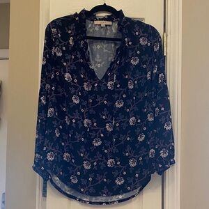 Floral Black Blouse